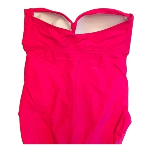 Athena Women's Solid Twist Bandeau One-Piece In Rose - Picture 5 of 12